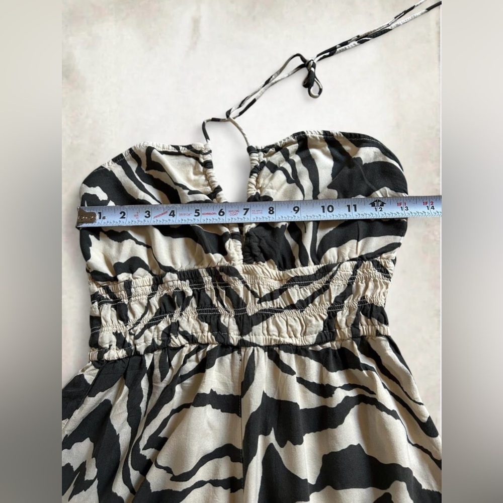H&M Dark Green & Cream Zebra-Print Halter Romper - Picture 7 of 8